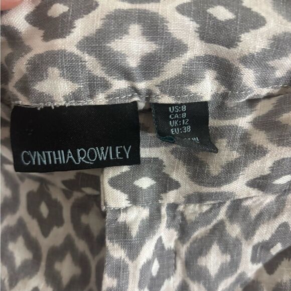 Cynthia Rowley Gray Patterned Women's Bermuda shorts size 8 EUC Y2K - Picture 2 of 3